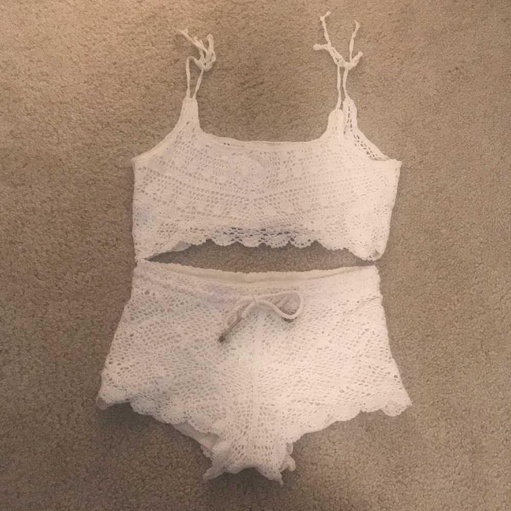 Billabong 2 piece knitted swimsuit cover up